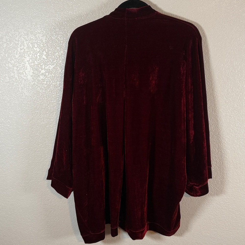 Lucky Fit Boutique Red Velvet Kimono Topper One Size Fits Most Holiday View 3
